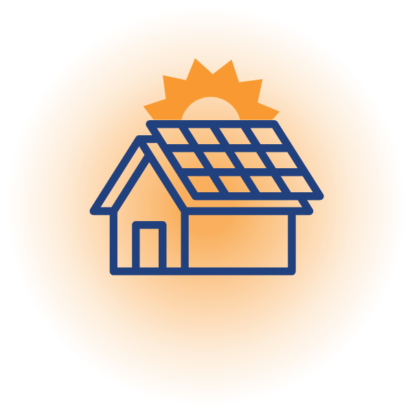 graphic of house with solar panels